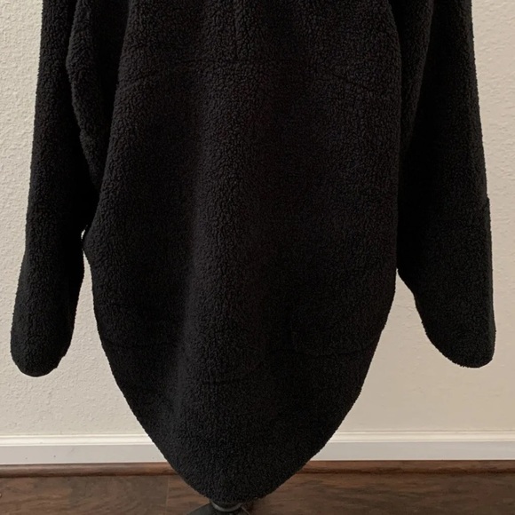 Lululemon Collarless Textured Sherpa Fleece Long Coat Black 12 Large L New NWT - Picture 8 of 13